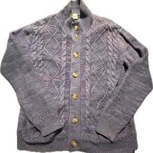 TAKEO KIKUCHI Linen Blend Cardigan Sweater Men’s Small Japan 3 Cable knit